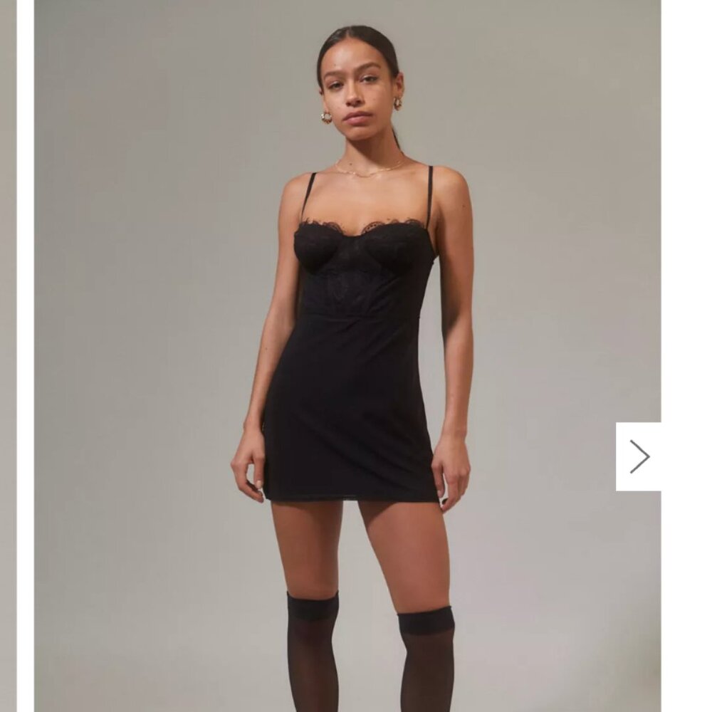 Urban Outfitters Modern Love Bustier Mini Dress Black (S)